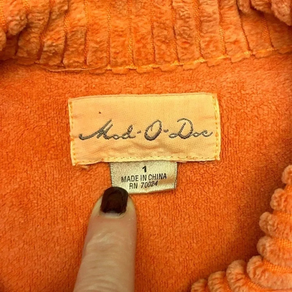 Vintage 90s Oversized Corduroy Jacket Coral/Salmon Colorful Boho Y2K Lagenlook - Picture 5 of 8